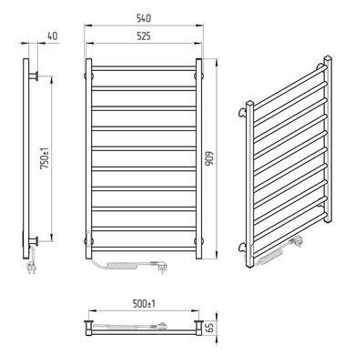 Полотенцесушитель черный EF 10 L