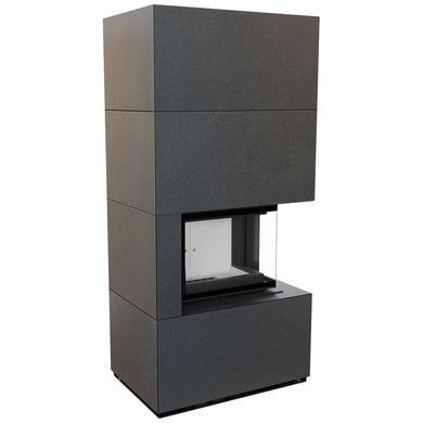 Камін Kratki FLOKI BOX правий 8 kW &Oslash; 160 в обудові модульній INDIAN BLACK