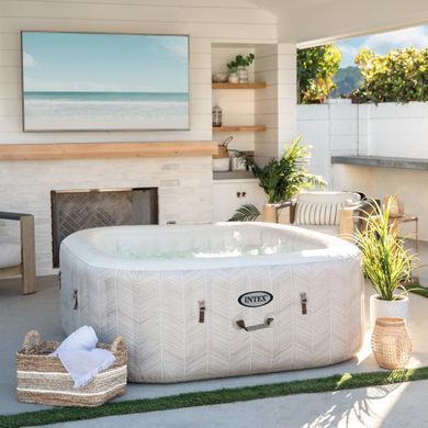 Надувний джакузі Intex 28446 Chevron Deluxe Whirlpool Spa, на 4 особи 175см х 175см х 71см| , Intex