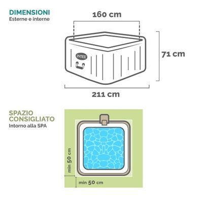 Надувний джакузі Intex 28446 Chevron Deluxe Whirlpool Spa, на 4 особи 175см х 175см х 71см| , Intex