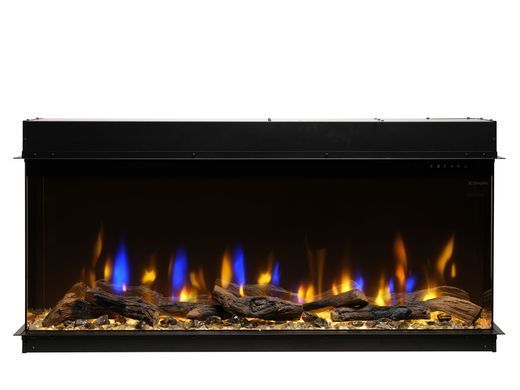 Електрокамін тристоронній Dimplex Ignite Bold 50 (BXLF50) з обігрівом, дровами та кристалами скла.