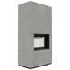 Камін Kratki FLOKI BOX 8 kW &Oslash; 160 в обудові з керамограніту CEMENTO GRIGIO BOCCIARDATA