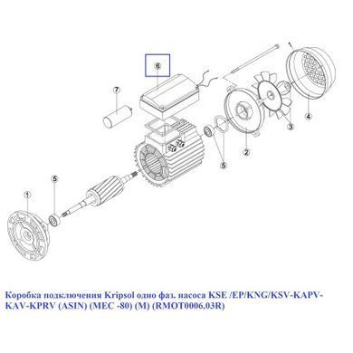 Коробка підключення Kripsol одна фаза. насоса KSE /EP/KNG/KSV-KAPV-KAV-KPRV (ASIN) (МЕС -80) (M) (RMOT0006.03R)