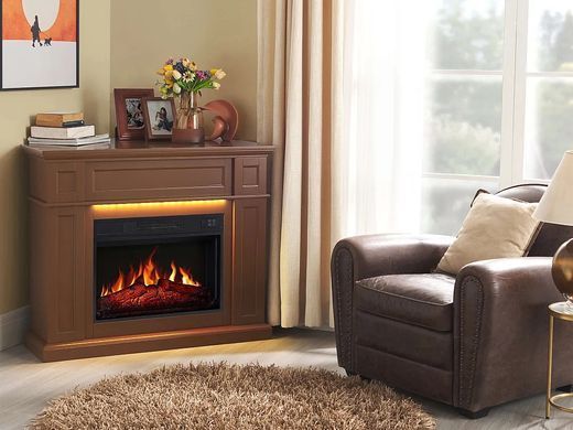 Електрокамін універсальний 2в1 ArtiFlame Linz AF23S коричневий з LED підсвічуванням