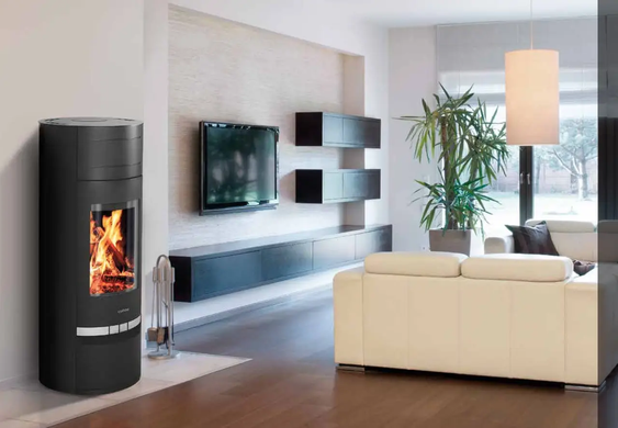 Дров'яна кругла піч для дому Color Stove G2 BLACK STEEL