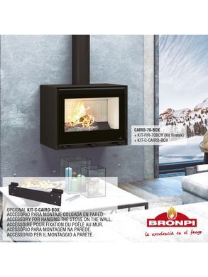 Сталева піч Bronpi CAIRO 70 BOX + KIT-C-CAIRO-BOX