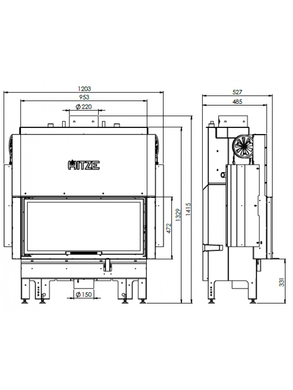 Каминная топка с водяным контуром Hitze ALBERO AQUASYSTEM ALAQS90X41.G-DI Стекло декор+дополнительное внутреннее стекло