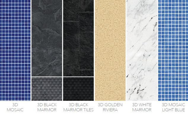 Плівка AV FOL для обробки басейну, серія RELIEF - AR &ndash; 3D MOSAIC DARK BLUE, 1,6 мм, 1,65 м, Vagner