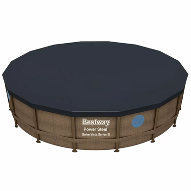 Каркасний басейн Bestway 56725 (488х122 см) з картриджним фільтром, драбиною та тентом