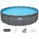 Каркасный бассейн Bestway Grey 561KE (610х132 см) с песочным фильтром, тентом и лестницей