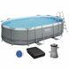 Каркасный бассейн Bestway 56448 Power Steel (488х305х107 см) с картриджным фильтром, лестницей и защитным тентом