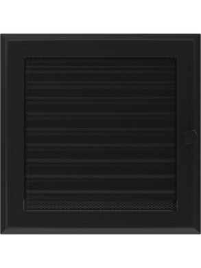 Вентиляционная решетка Kratki 22x22 см OSKAR черная с жалюзи