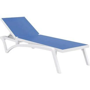 Шезлонг Aquajoy Pacific, белый с синим
