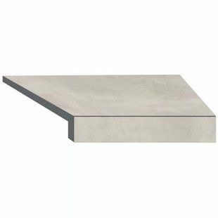 Угловой Г-образный элемент бортовой плитки Aquaviva Patio Soft Grey, 600x345x50(20) мм (правый/45&deg;)
