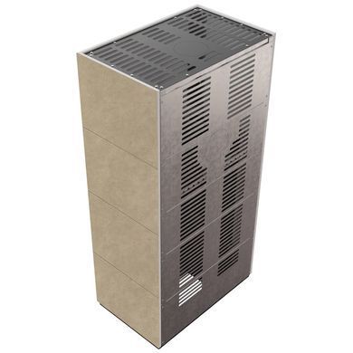 Камін Kratki FLOKI BOX 8 kW &Oslash; 160 в обудові з керамограніту FOKOS RENA