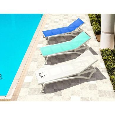 Шезлонг Aquajoy Pacific, белый с синим