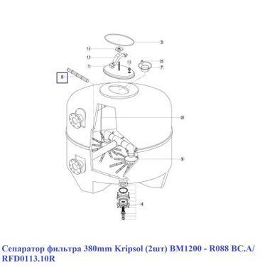 Сепаратор фільтра 380 мм Kripsol (2шт) BM1200 - R088 BC.A/ RFD0113.10R