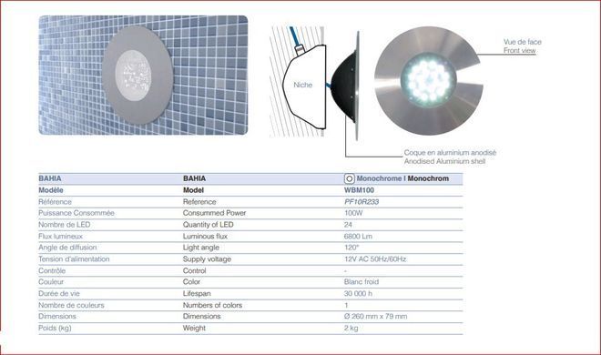 Прожектор C.C.E.I LED BAHIA (WBМ-100 Ast) INOX 100W