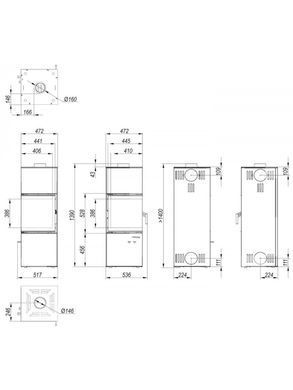 Стальная печь Defro Home QUADROOM Серый