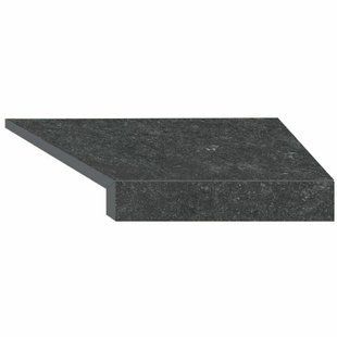 Угловой Г-образный элемент бортовой плитки Aquaviva Stellar Dark Grey, 600x345x50(20) мм (правый/45&deg;)