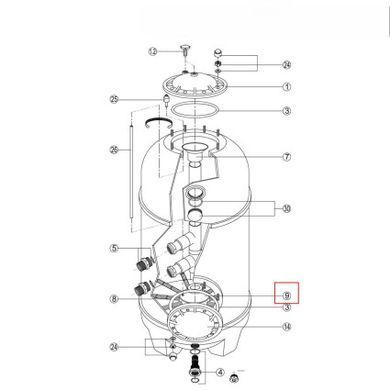 Колектор фільтра Kripsol SSB 640-900, RCFI0009.00R/RBS 091.A/RFD 0301.00R