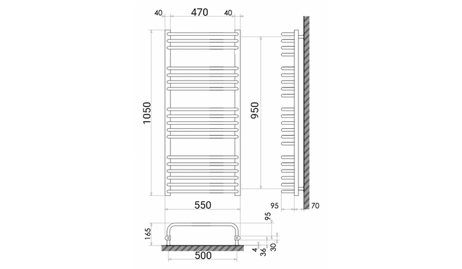 Радіатор опалення для ванної кімнати Polywarm WU18/55