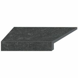 Угловой Г-образный элемент бортовой плитки Aquaviva Stellar Dark Grey, 600x345x50(20) мм (левый/45&deg;)