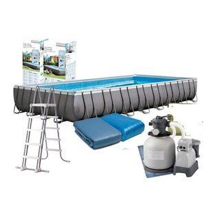 Каркасний басейн Intex 26374, 975 х 488 х 132 см, фільтр-насос, сходи, підстилка, тент