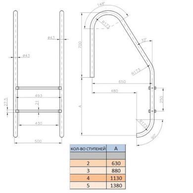 Сходи Kripsol Standard IP 4.D (4 ступ.)
