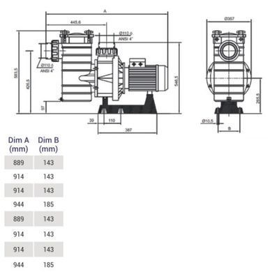 Насос Hayward HCP40753E1 KAN760 T2.B (380В, 104.5 м3/год, 7.5HP)