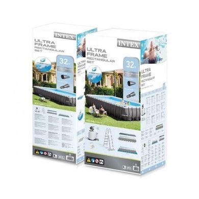 Каркасний басейн Intex 26374, 975 х 488 х 132 см, фільтр-насос, сходи, підстилка, тент
