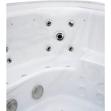 Переливний СПА-басейн Aquajoy Serenity (250х230х96 см), сріблясто-білий мармур, чорний корпус