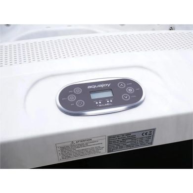 Переливний СПА-басейн Aquajoy Serenity (250х230х96 см), сріблясто-білий мармур, чорний корпус