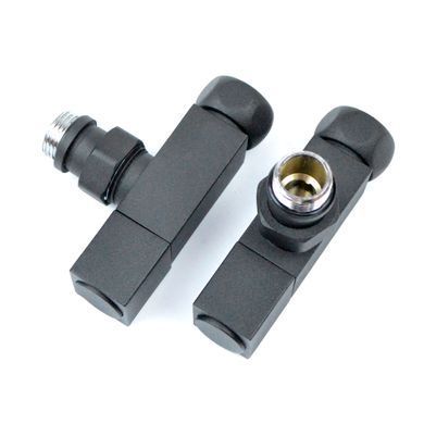 Кран угловой Квадро 3/4"х1/2", черний,2 шт.