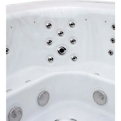 Переливний СПА-басейн Aquajoy Serenity (250х230х96 см), сріблясто-білий мармур, чорний корпус