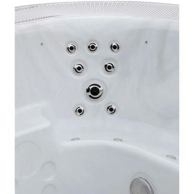 Переливний СПА-басейн Aquajoy Serenity (250х230х96 см), сріблясто-білий мармур, чорний корпус