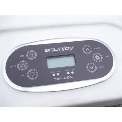 Переливний СПА-басейн Aquajoy Serenity (250х230х96 см), сріблясто-білий мармур, чорний корпус