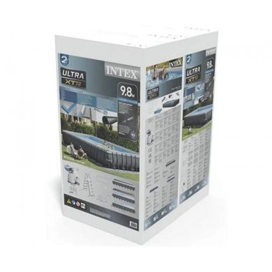 Каркасний басейн Intex 26378, 975 х 488 х 132 см, xлоргенератор, повний набір