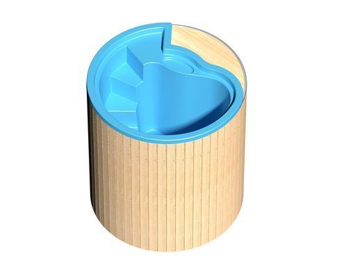 Холодна купіль Finspa "Айсберг", вагонка звичайна, купіль біла, 30 кВт