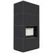 Камін Kratki FLOKI BOX 8 kW &Oslash; 160 в обудові з керамограніту NATURALI ARDESIA NERO A SPACCO