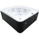 Переливний СПА-басейн Aquajoy Serenity (250х230х96 см), сріблясто-білий мармур, чорний корпус