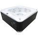 Переливний СПА-басейн Aquajoy Serenity (250х230х96 см), сріблясто-білий мармур, чорний корпус