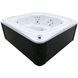 Переливний СПА-басейн Aquajoy Serenity (250х230х96 см), сріблясто-білий мармур, чорний корпус