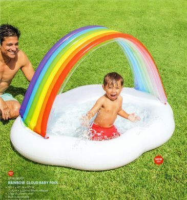 Надувний басейн Intex 57141 &laquo;Райдуга-Хмара&raquo;, 142х119х84 см, з навісом