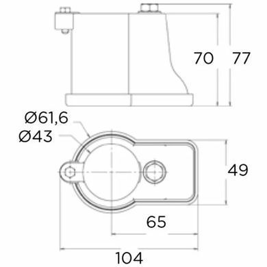 Закладной стакан с болтом для лестниц Flexinox (2 шт.)
