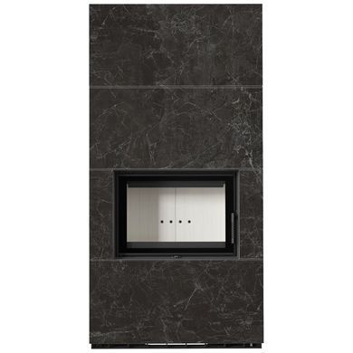 Камин Kratki FLOKI BOX 8 kW &Oslash; 160 в корпусе с керамогранита NATURALI NERO GRECO