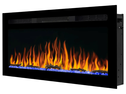 Электрокамин настенный/встраиваемый ArtiFlame AF37WR с обогревом и звуком горения огня.