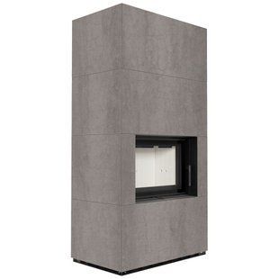 Камин Kratki FLOKI BOX 8 kW &Oslash; 160 в корпусе с керамогранита NATURALI PIETRA DI SAVOIA GRIGIA BOCCIARDATA
