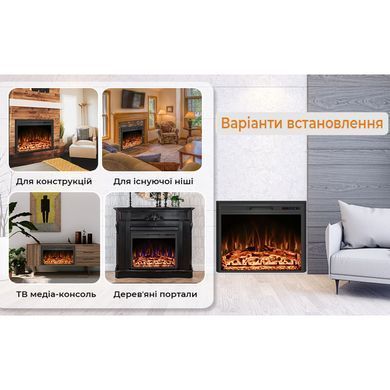 Електрокамін з обігрівом Royal Goodfire Lite 33 (EF33B), з дровами, кольорове полумʼя