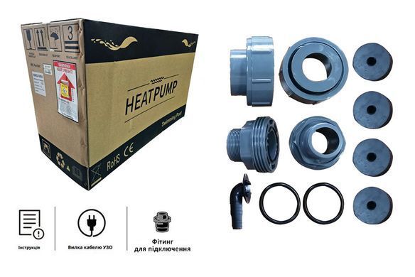 Тепловой насос IRON, 9,5 кВт, 230В, 30-55м3, инвертер, с охлаждением, WI-FI
